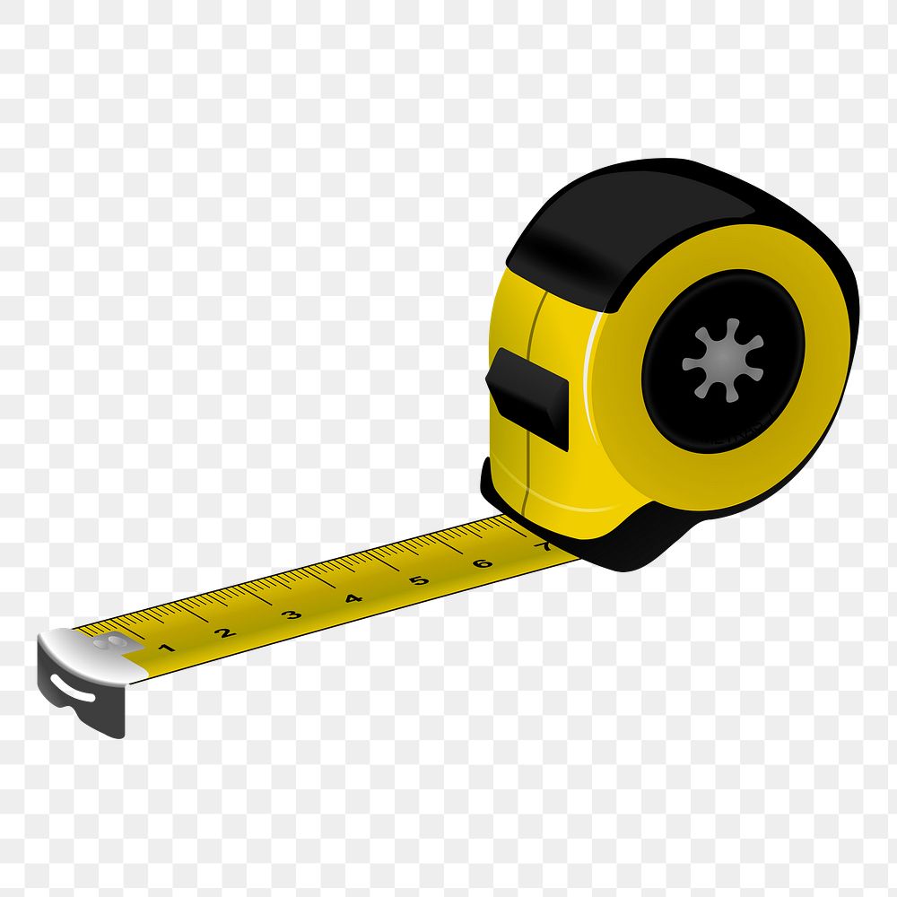 Tape measure png sticker, tool illustration on transparent background. Free public domain CC0 image.