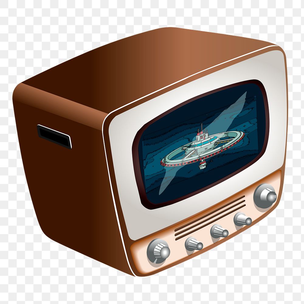 Vintage television png sticker, home utility illustration on transparent background. Free public domain CC0 image.