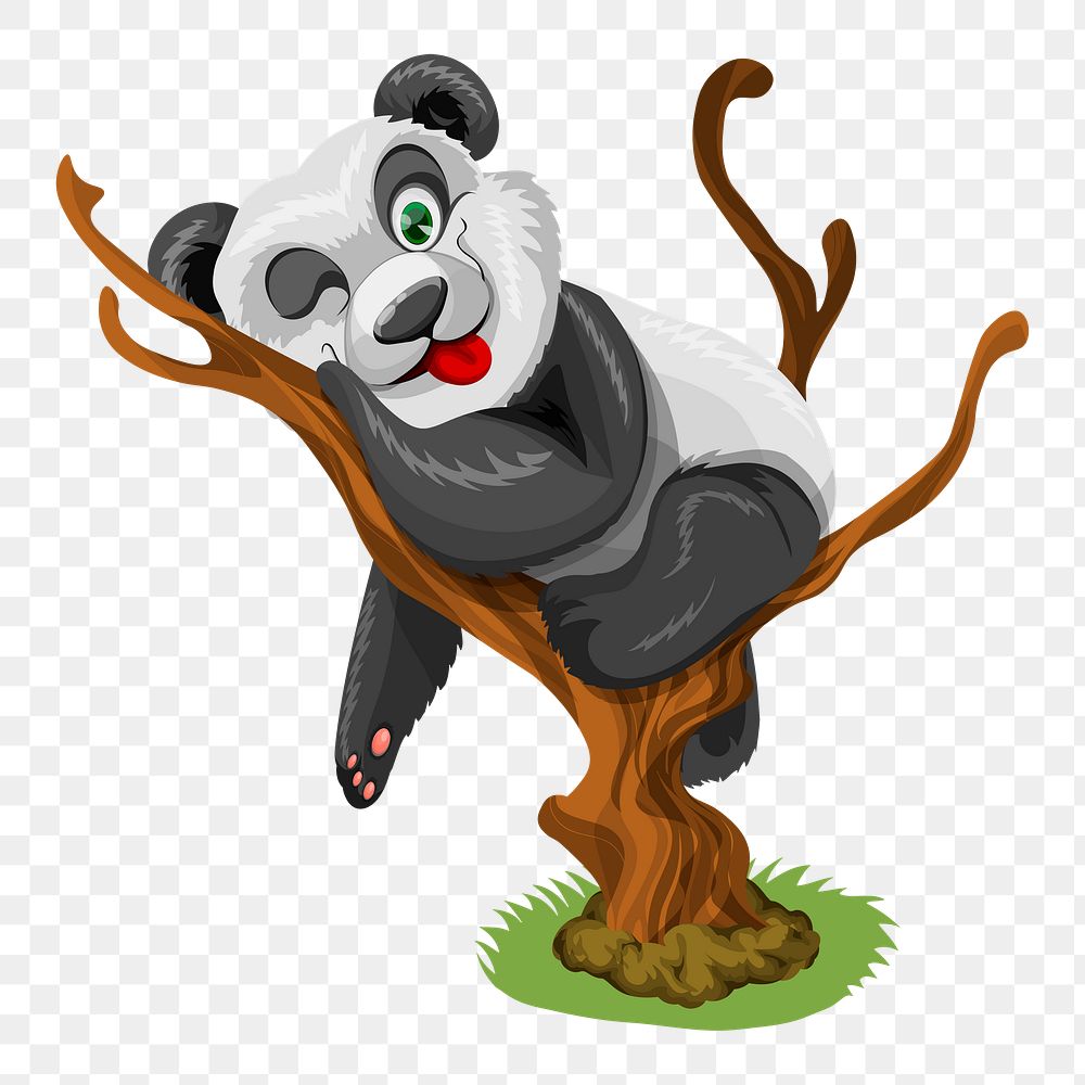 Baby panda png sticker, animal cartoon illustration on transparent background. Free public domain CC0 image.