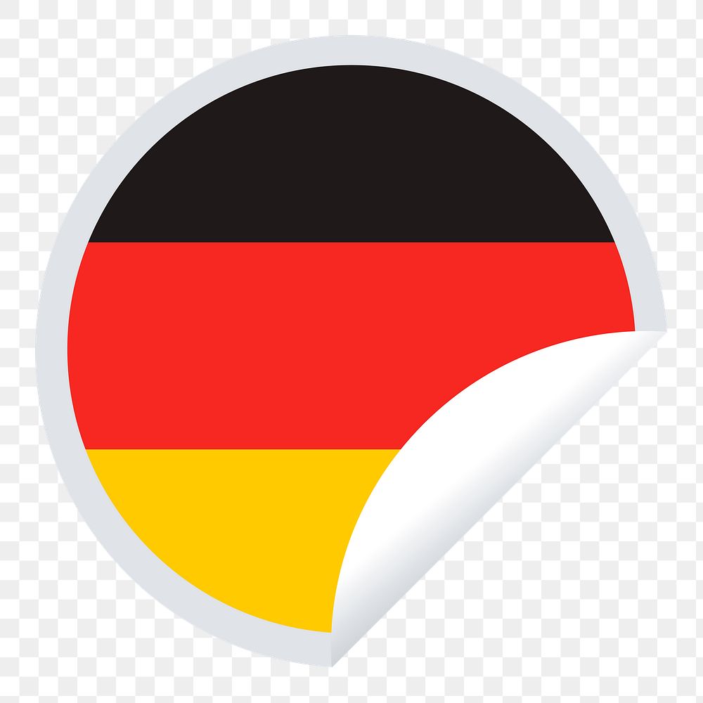 German flag png sticker, national symbol illustration on transparent background. Free public domain CC0 image.