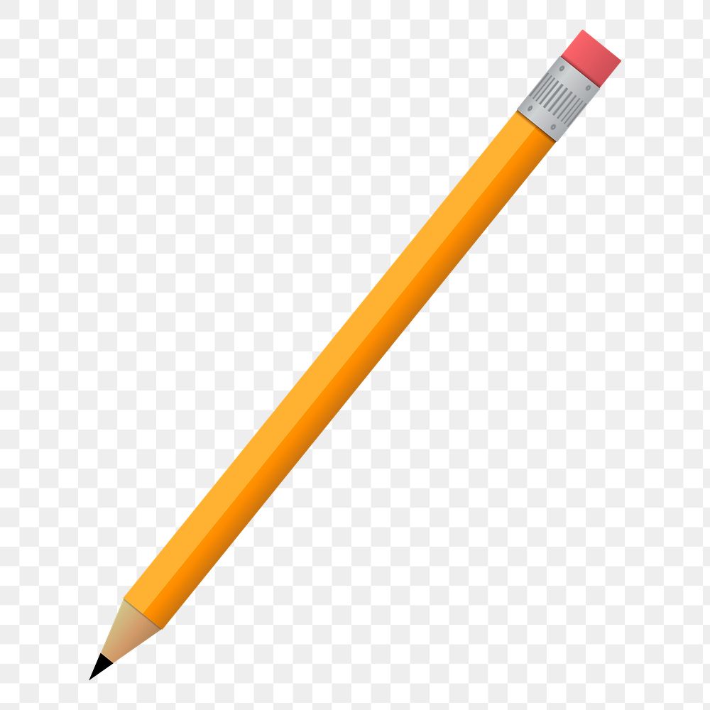 Pencil png sticker, stationery illustration on transparent background. Free public domain CC0 image.