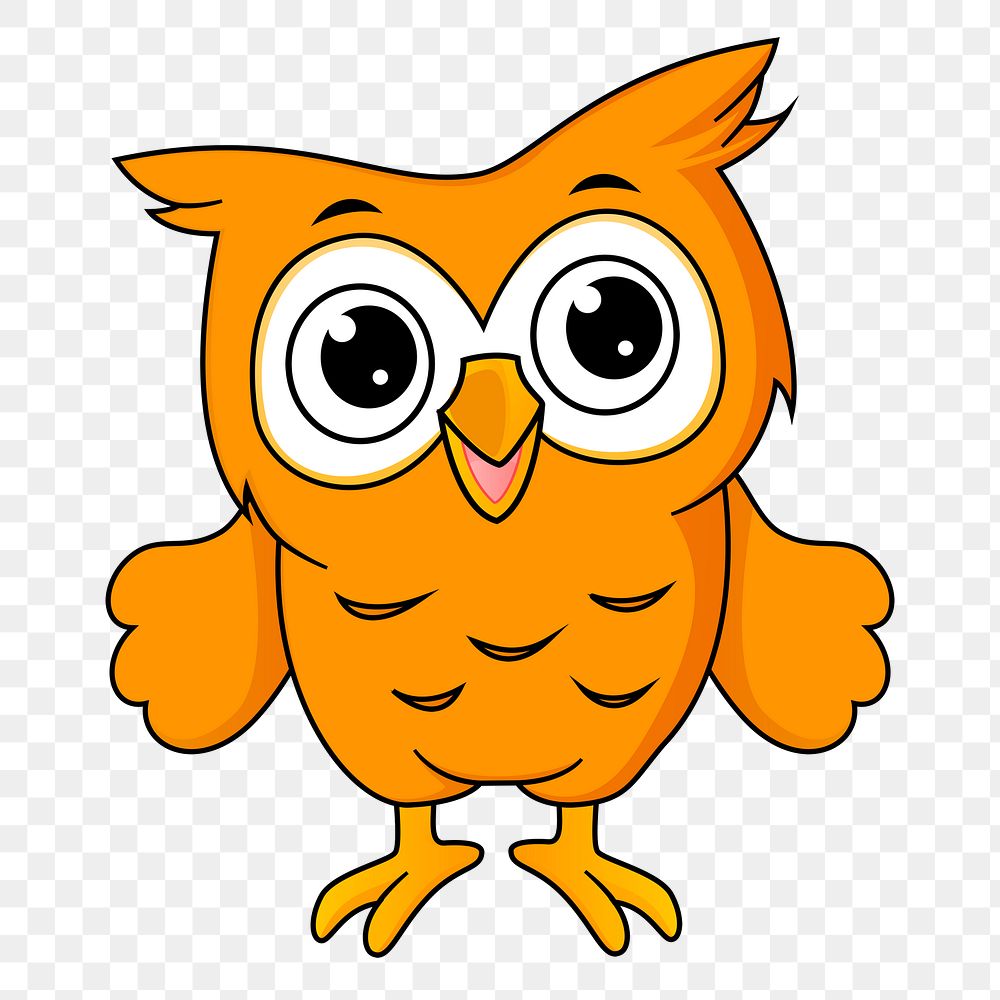 Cute owl png sticker, animal cartoon illustration on transparent background. Free public domain CC0 image.