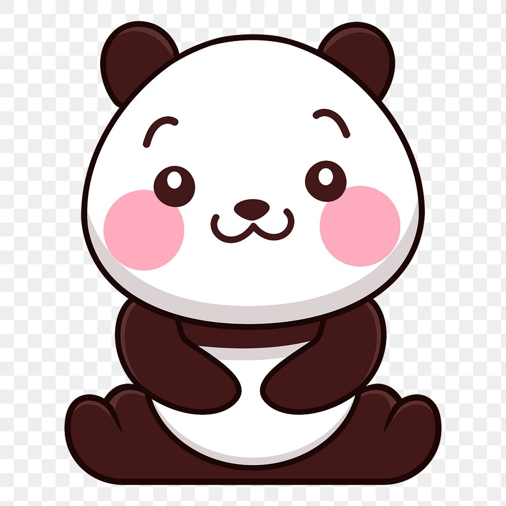 Cute panda png sticker, animal cartoon illustration on transparent background. Free public domain CC0 image.