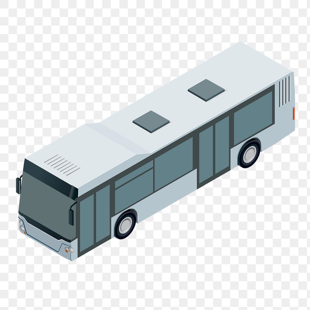 Public bus png sticker, 3D vehicle model illustration on transparent background. Free public domain CC0 image.