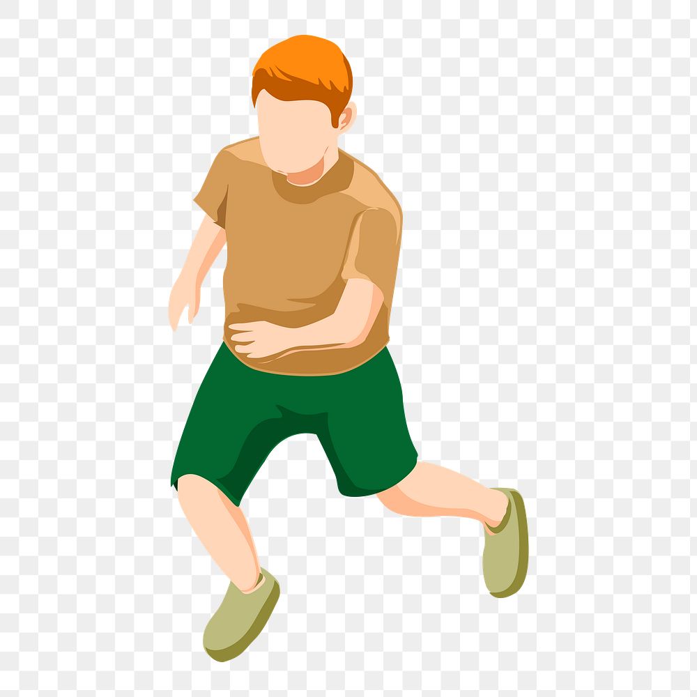 Running boy png sticker, faceless | Free PNG - rawpixel