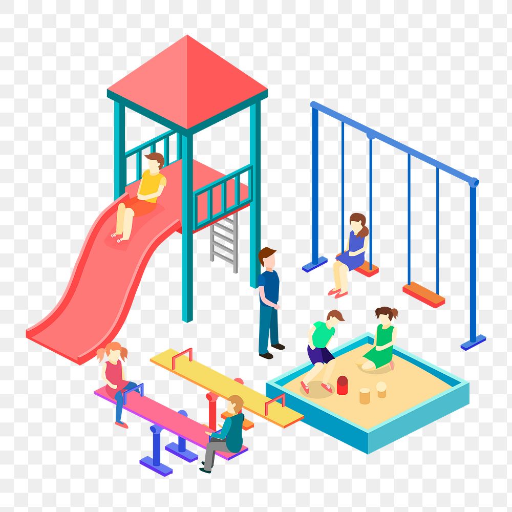 Playground png sticker, colorful illustration on transparent background. Free public domain CC0 image.