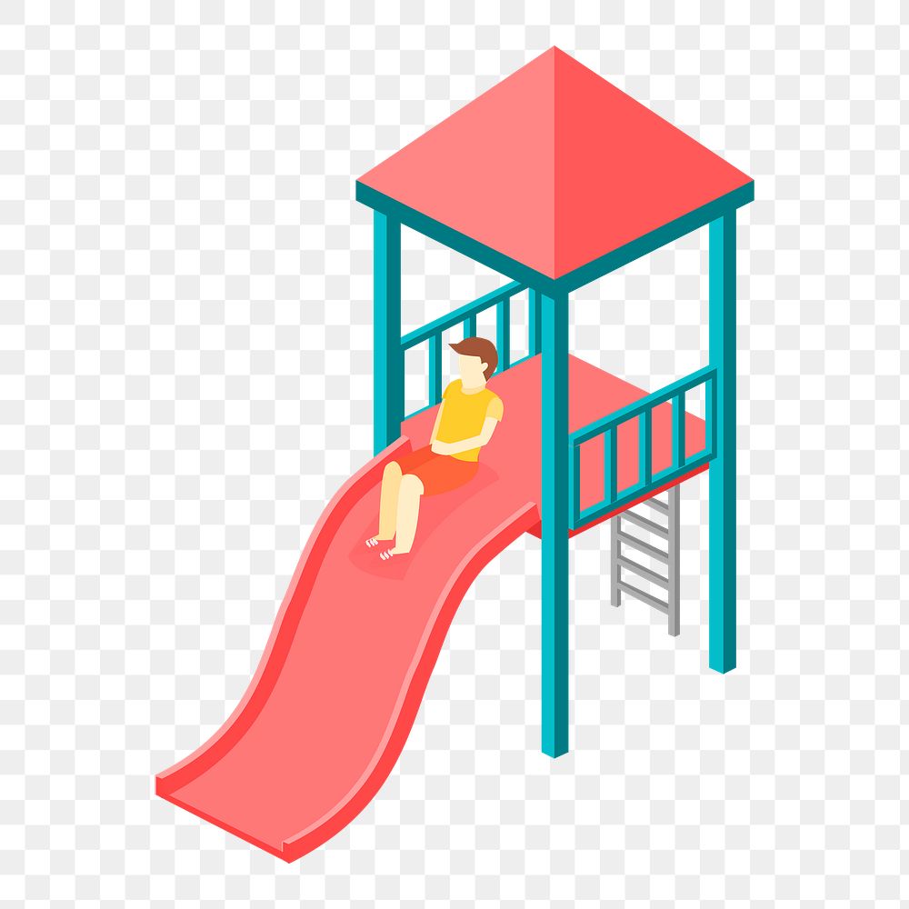 Slide png sticker, playground equipment illustration on transparent background. Free public domain CC0 image.