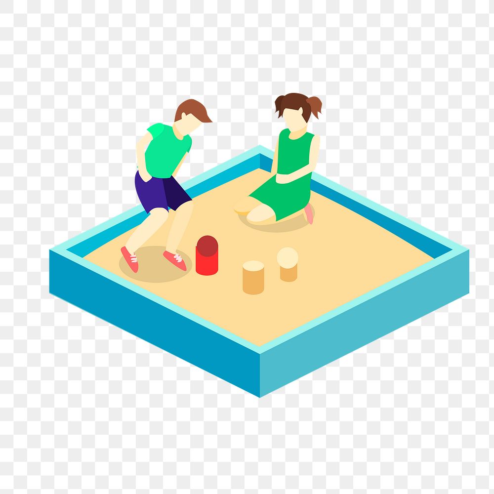 Sandbox png sticker, playground equipment illustration on transparent background. Free public domain CC0 image.