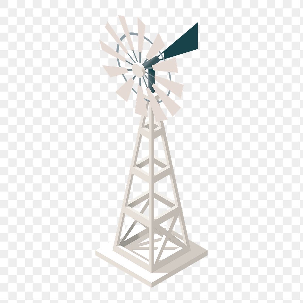 Windmill png sticker, environment illustration on transparent background. Free public domain CC0 image.