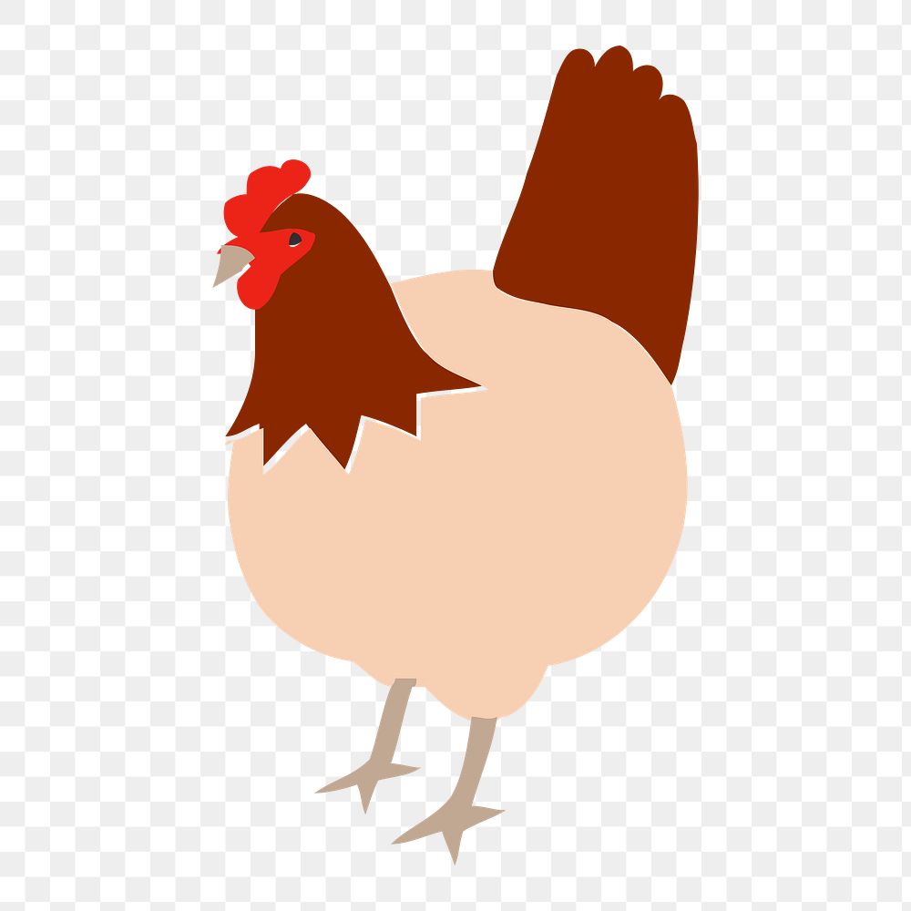 Chicken png sticker, farm animal illustration on transparent background. Free public domain CC0 image.