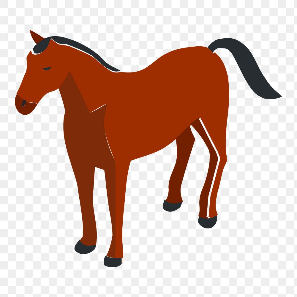 Horse png sticker, farm animal illustration on transparent background. Free public domain CC0 image.