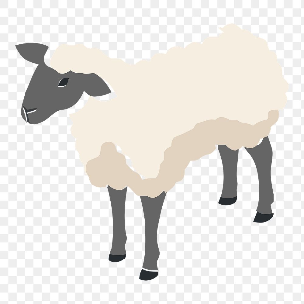 Sheep png sticker, farm animal illustration on transparent background. Free public domain CC0 image.