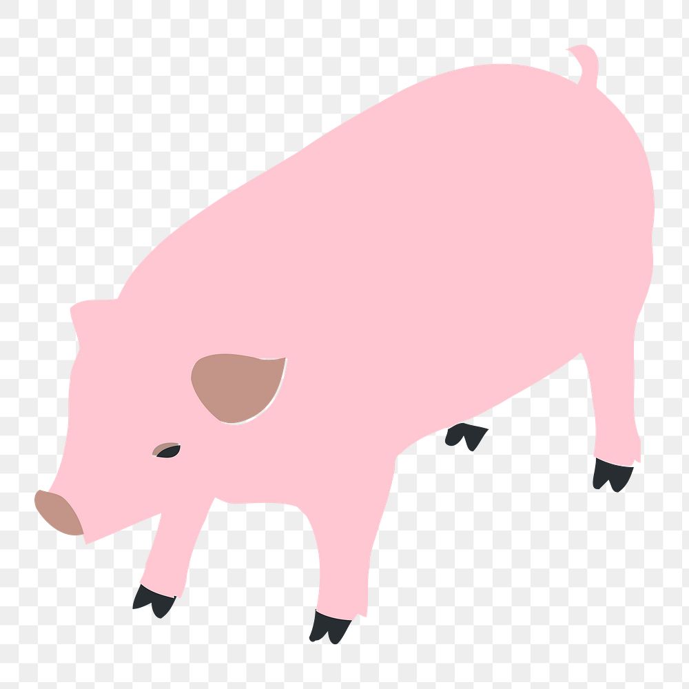 Pig png sticker, farm animal illustration on transparent background. Free public domain CC0 image.