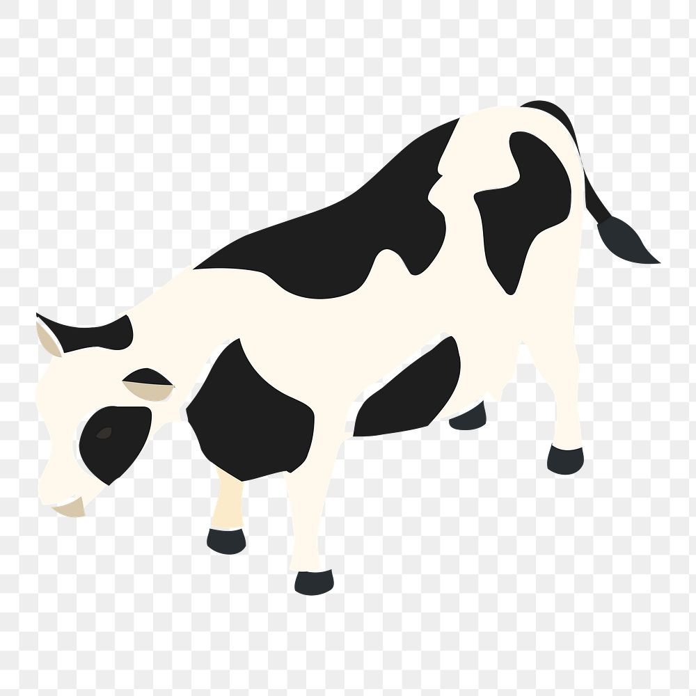 Cow png sticker, farm animal illustration on transparent background. Free public domain CC0 image.