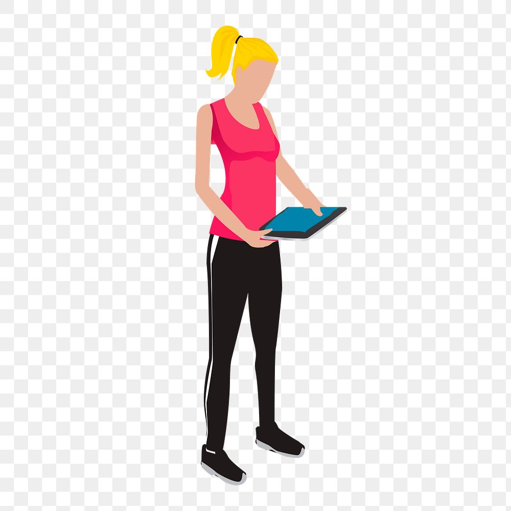 Fitness instructor png sticker, job illustration on transparent background. Free public domain CC0 image.