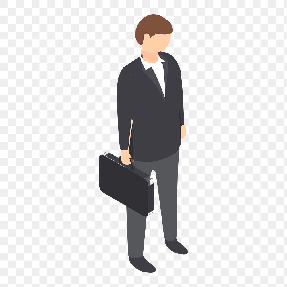 Businessman png sticker, faceless avatar illustration on transparent background. Free public domain CC0 image.