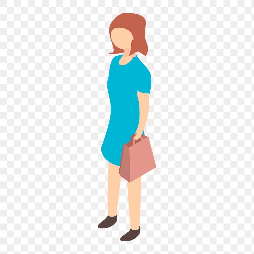 Faceless woman png sticker, avatar illustration on transparent background. Free public domain CC0 image.