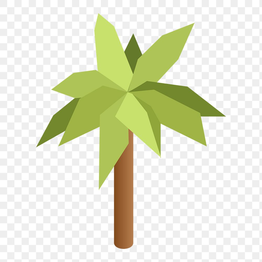 Palm tree png 3D sticker, botanical illustration on transparent background. Free public domain CC0 image.