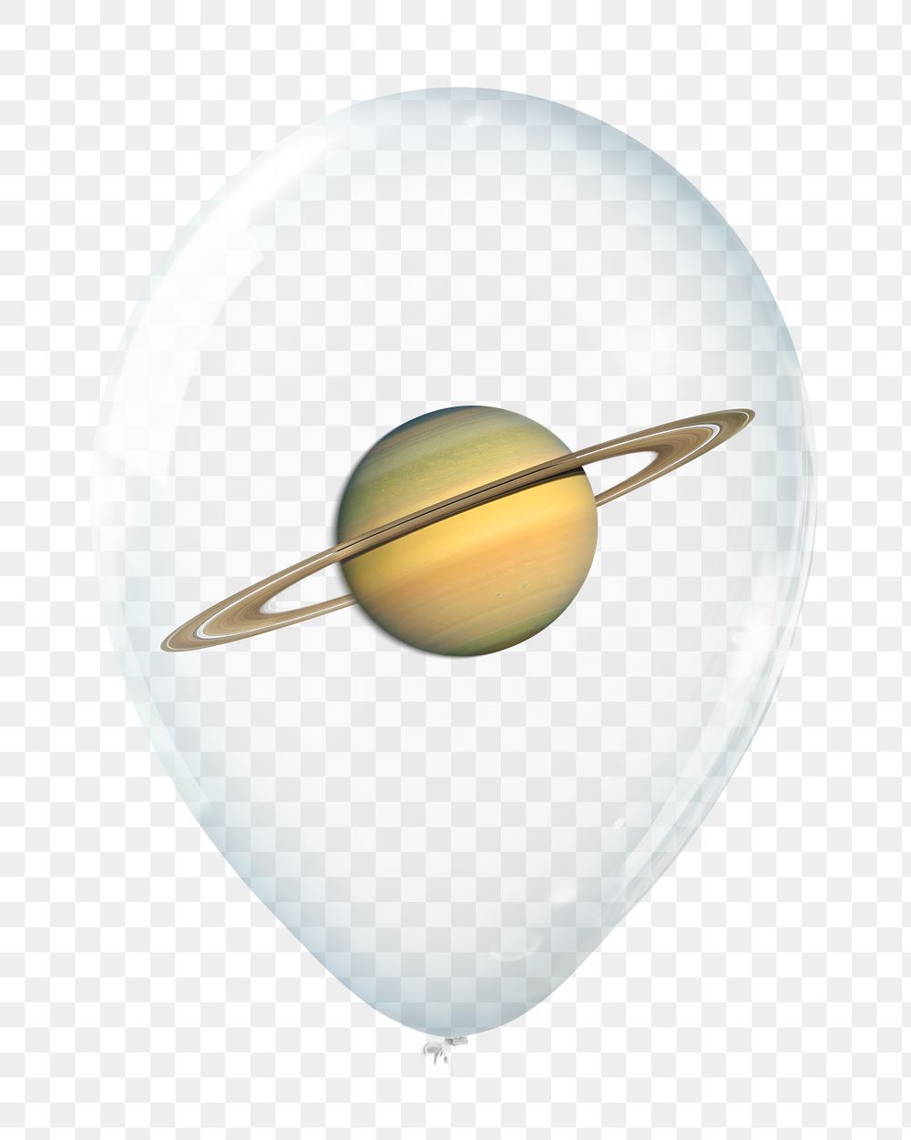 Saturn png, planet in clear balloon, transparent background