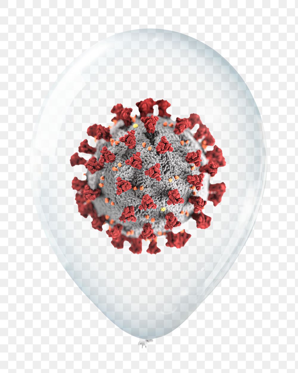 PNG coronavirus  in clear balloon, transparent background