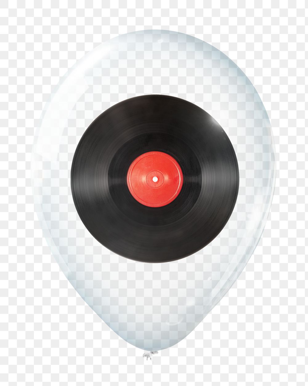 PNG vinyl in clear balloon, transparent background