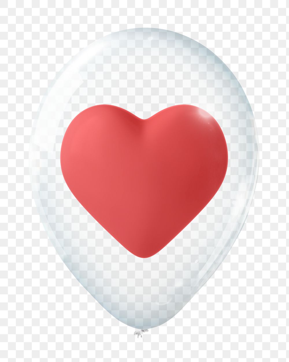 Health insurance png, heart in clear balloon, transparent background