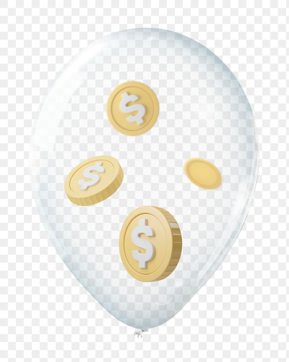 Money png, financial insurance in clear balloon, transparent background