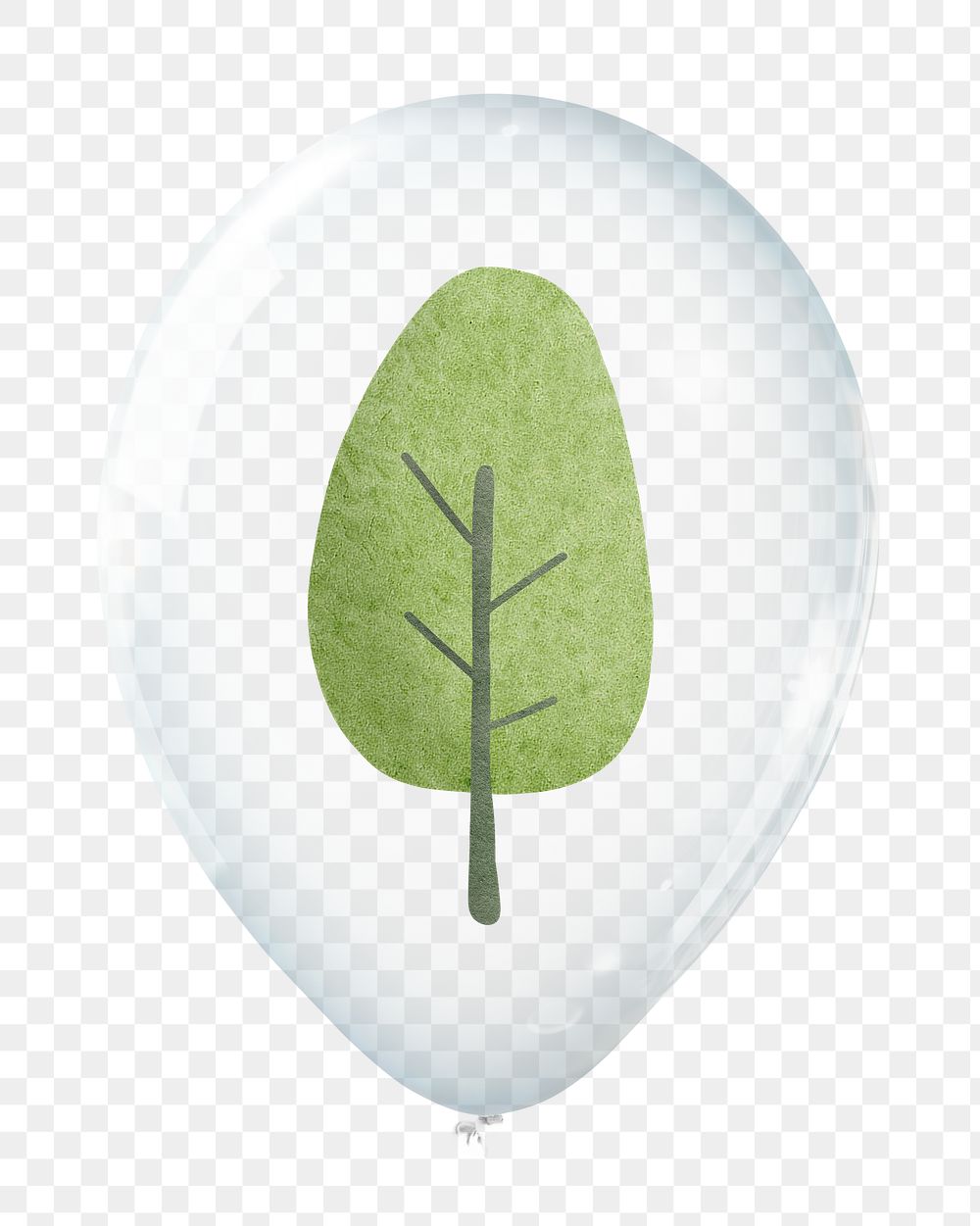 Forest protection png, tree in clear balloon, transparent background