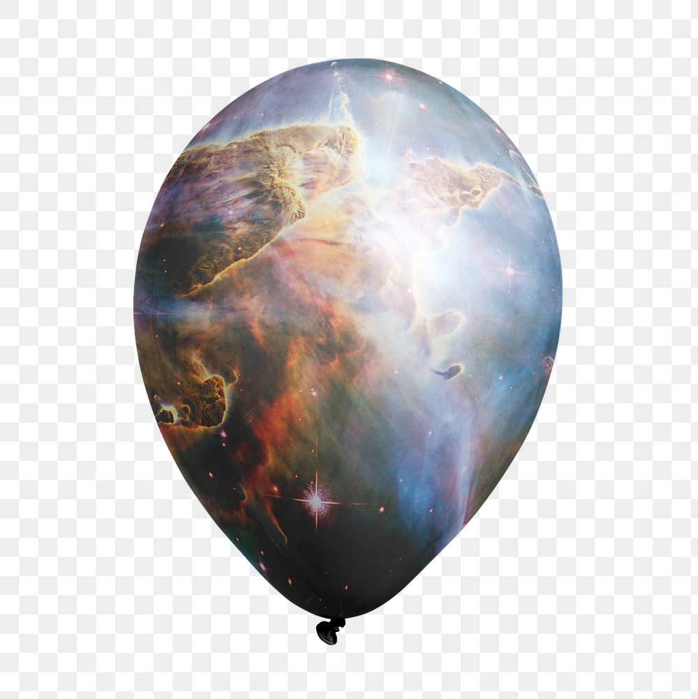 Aesthetic galaxy png balloon sticker, space photo on transparent background