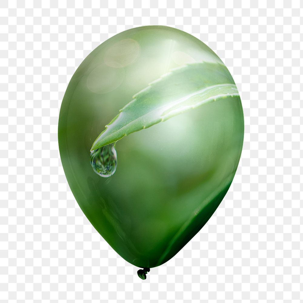 Water drop png leaf  balloon sticker, environment photo on transparent background