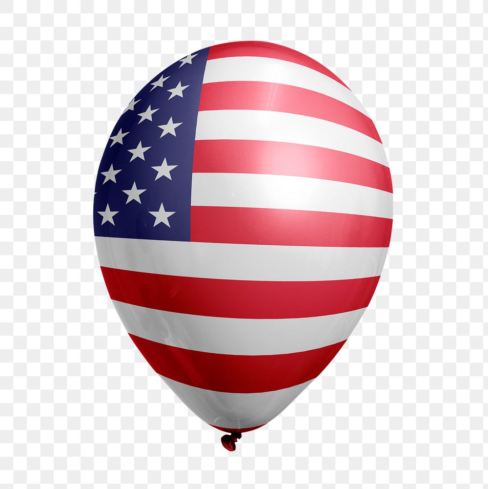 American flag png balloon sticker, national symbol graphic on transparent background