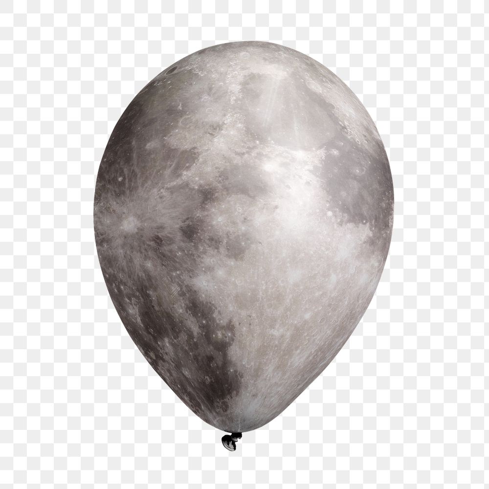 Moon surface png balloon sticker, galaxy photo on transparent background