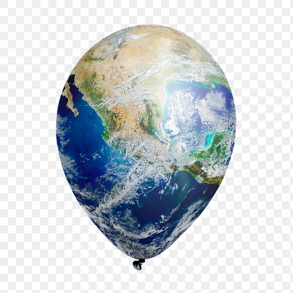 Earth surface png balloon sticker, environment photo on transparent background