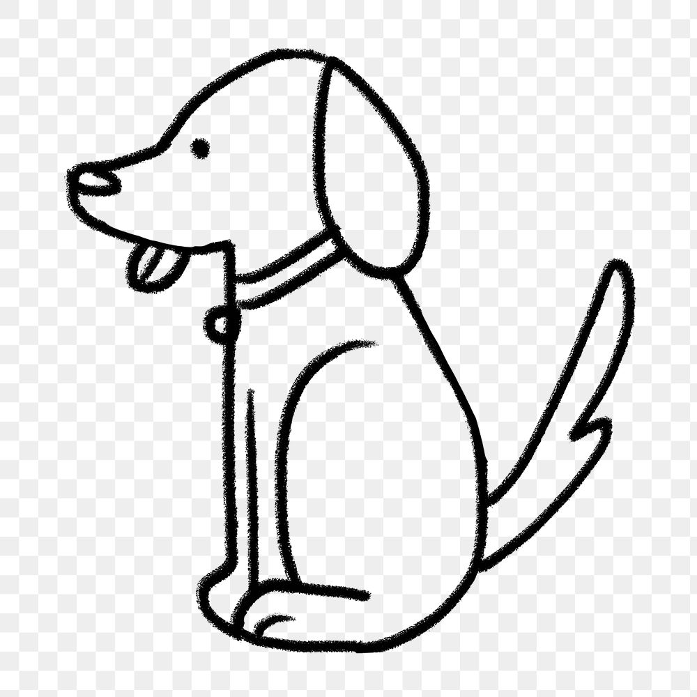Dog doodle png sticker, cute pet  transparent background