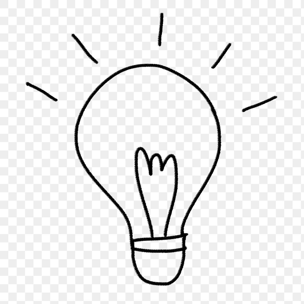 Light bulb png doodle sticker, creative idea transparent background