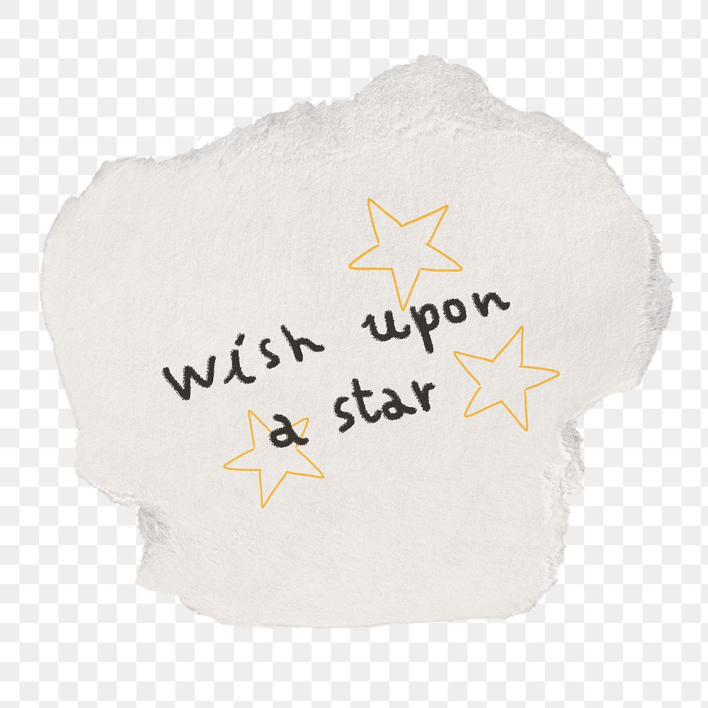 Dreams & aspirations png sticker, torn paper note, transparent background