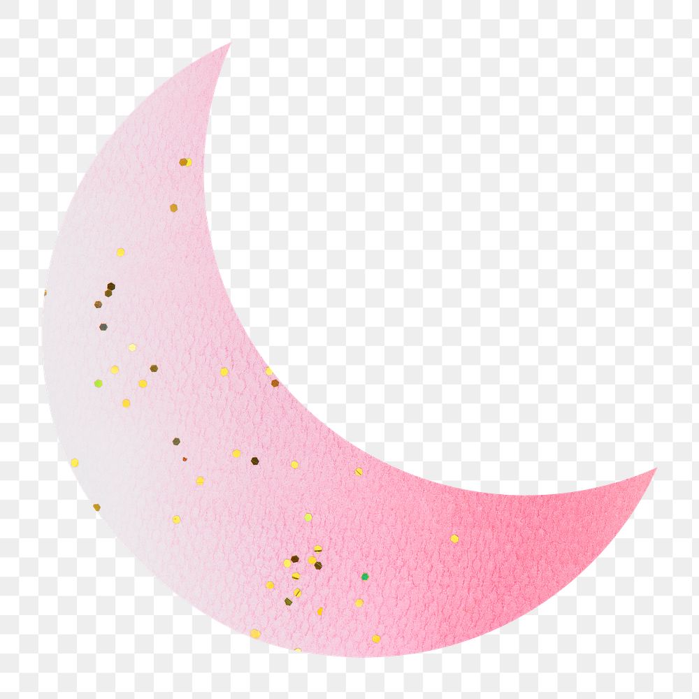 Crescent moon png paper craft sticker, transparent background