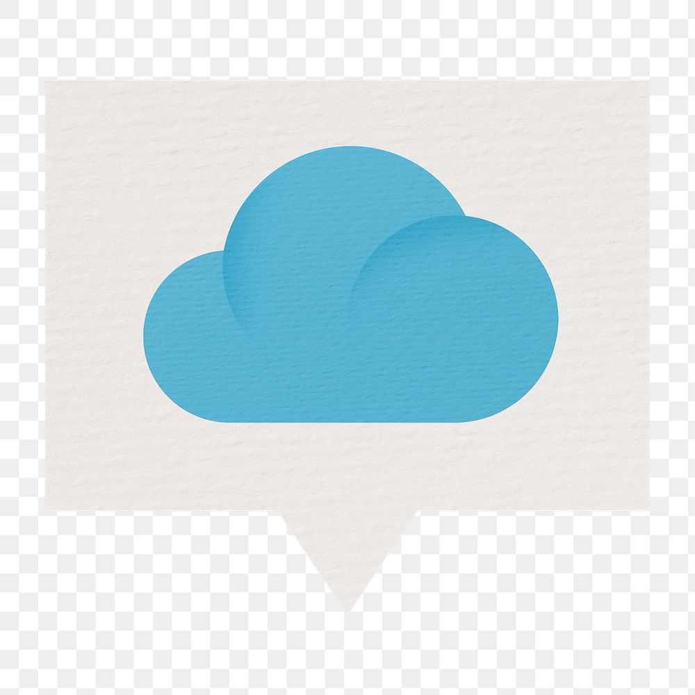 Cloud png speech bubble sticker, paper craft element, transparent background