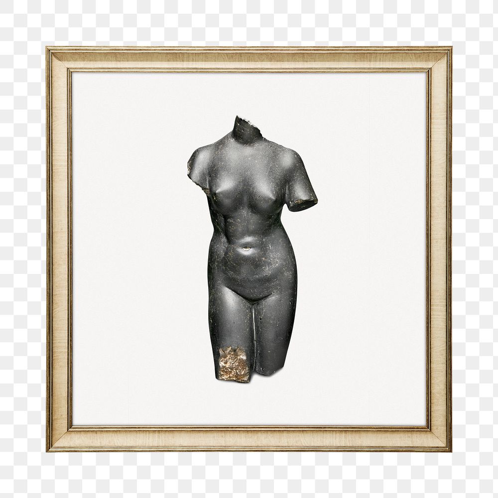 Png body of Aphrodite, Greek sculpture, artwork sticker, on transparent background, remastered by rawpixel