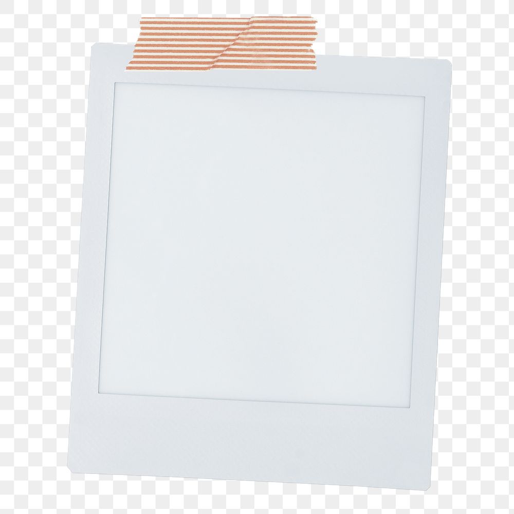 Instant photo png frame sticker, washi tape, transparent background