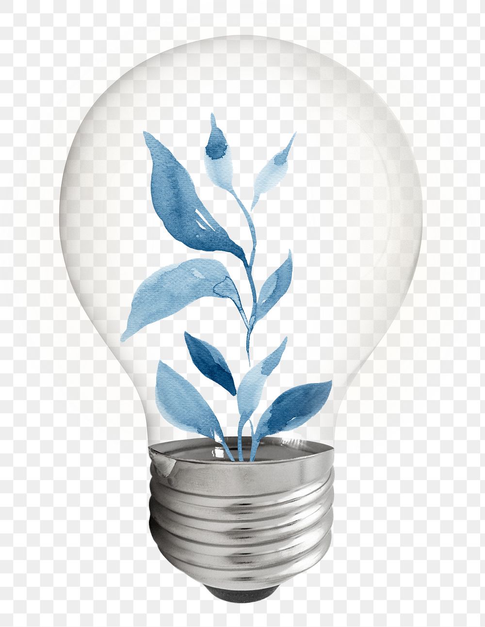 Aesthetic winter png leaf bulb sticker, botanical graphic, transparent background