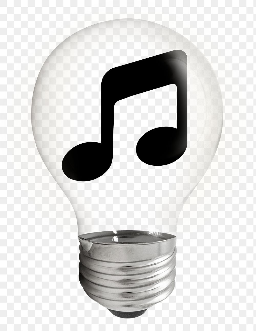 Music note icon png light bulb sticker, media symbol graphic on transparent background