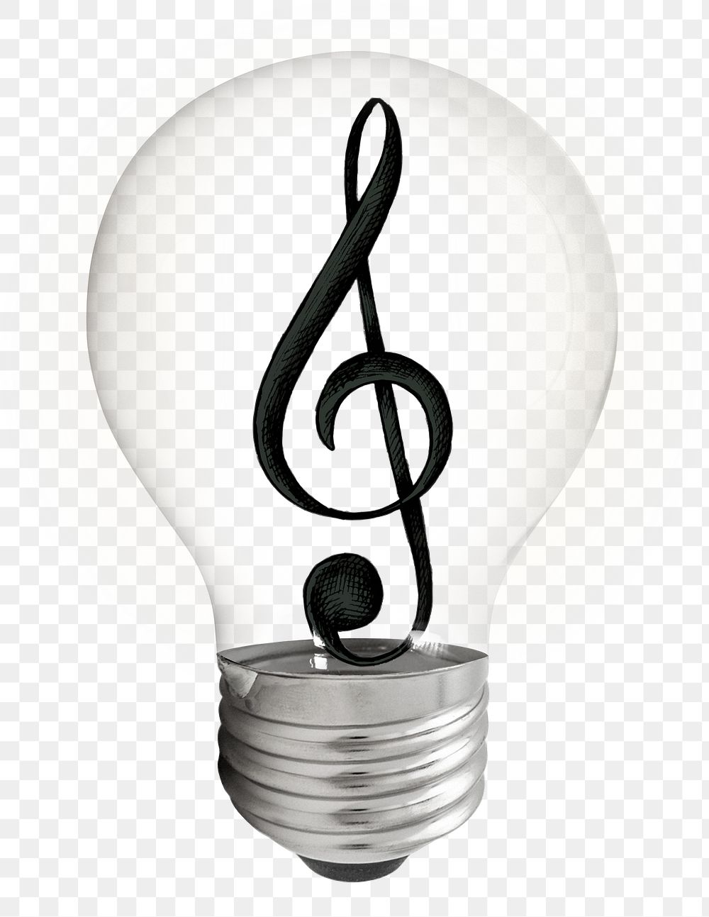 Music note icon png light bulb sticker, media symbol graphic on transparent background