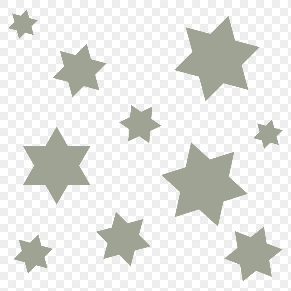 Green stars png sticker, cute pastel shape graphic, transparent background