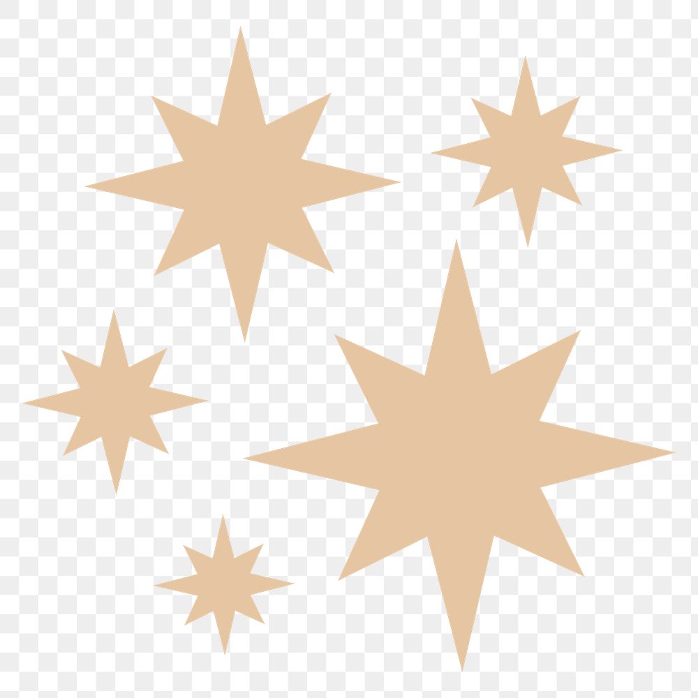 Beige starburst png icon sticker, flat geometric shape on transparent background