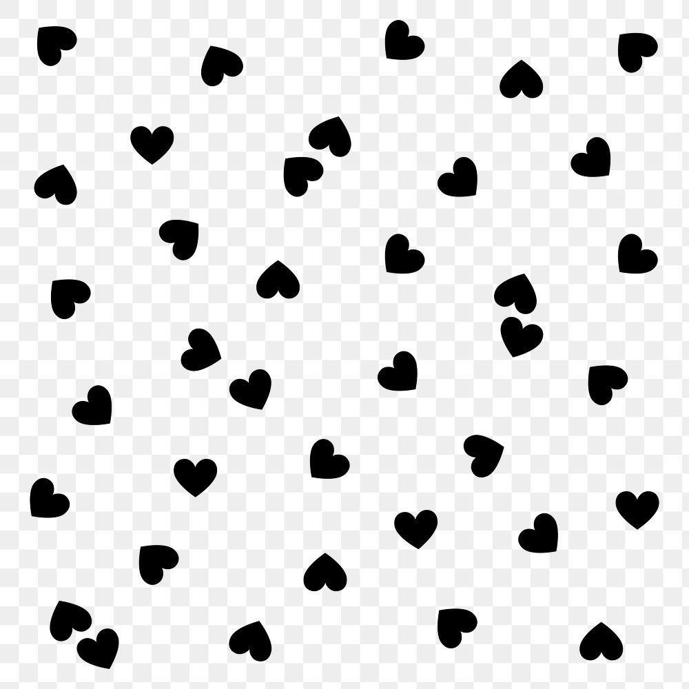 Black heart png sticker, cute Valentine's graphic, transparent background