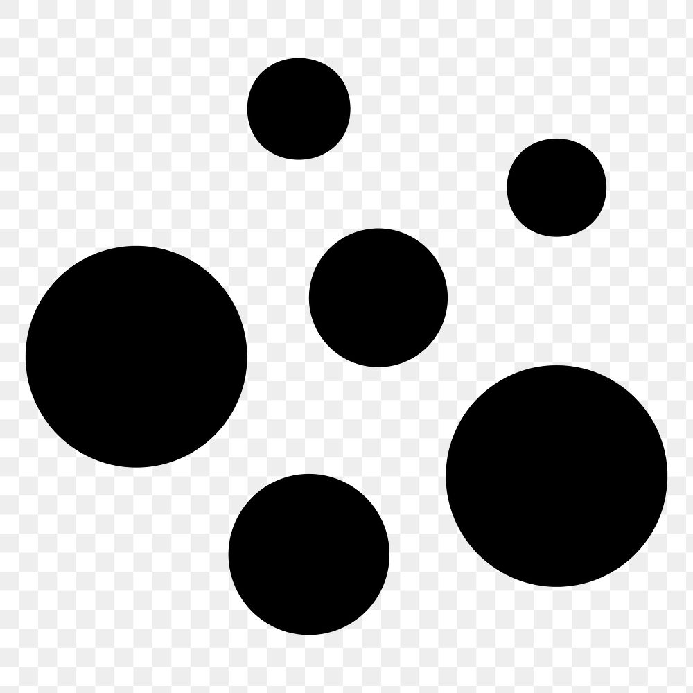 Black dots png sticker, geometric shape in flat design, transparent background