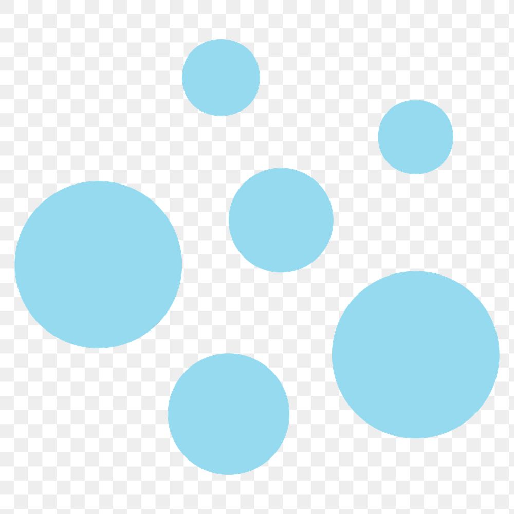 Blue circles png sticker, geometric shape in flat design, transparent background