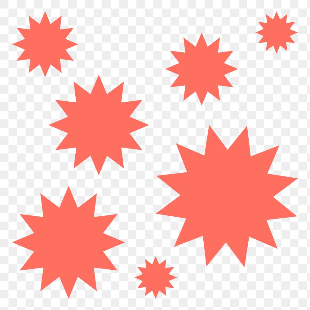 Pink sunburst png icon sticker, flat geometric shape on transparent background