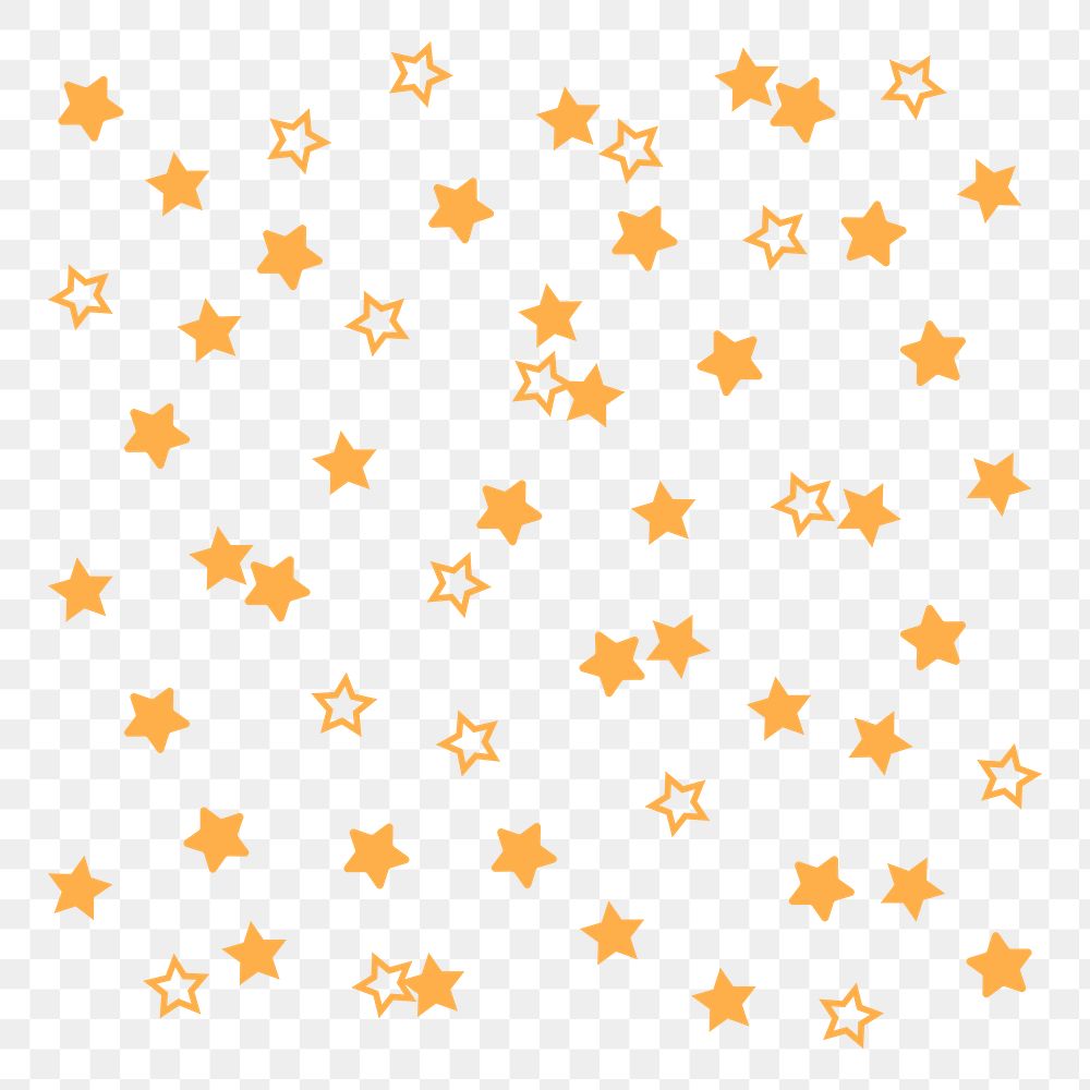 Yellow stars png sticker, cute pastel shape graphic, transparent background